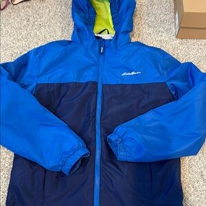 Eddie Bauer Blue and Navy rain Jacket
